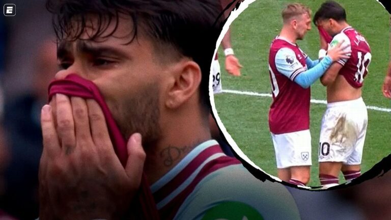 Paquetá leva cartão, chora e precisa ser consolado em jogo do West Ham na Premier League