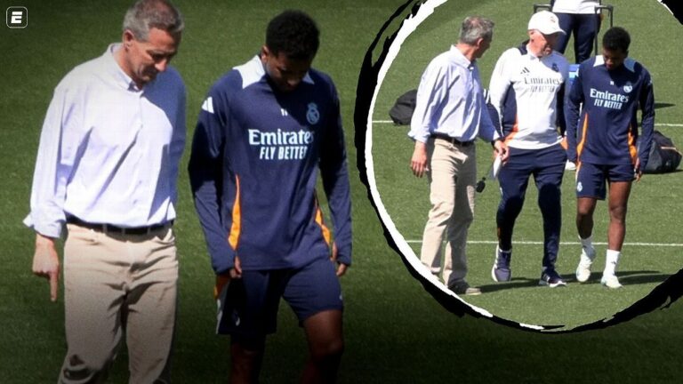 Rodrygo preocupa? Ancelotti abre o jogo após brasileiro deixar treino do Real mais cedo