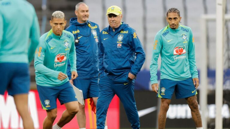 Ancelotti esboça seleção brasileira com mudanças contra o Paraguai